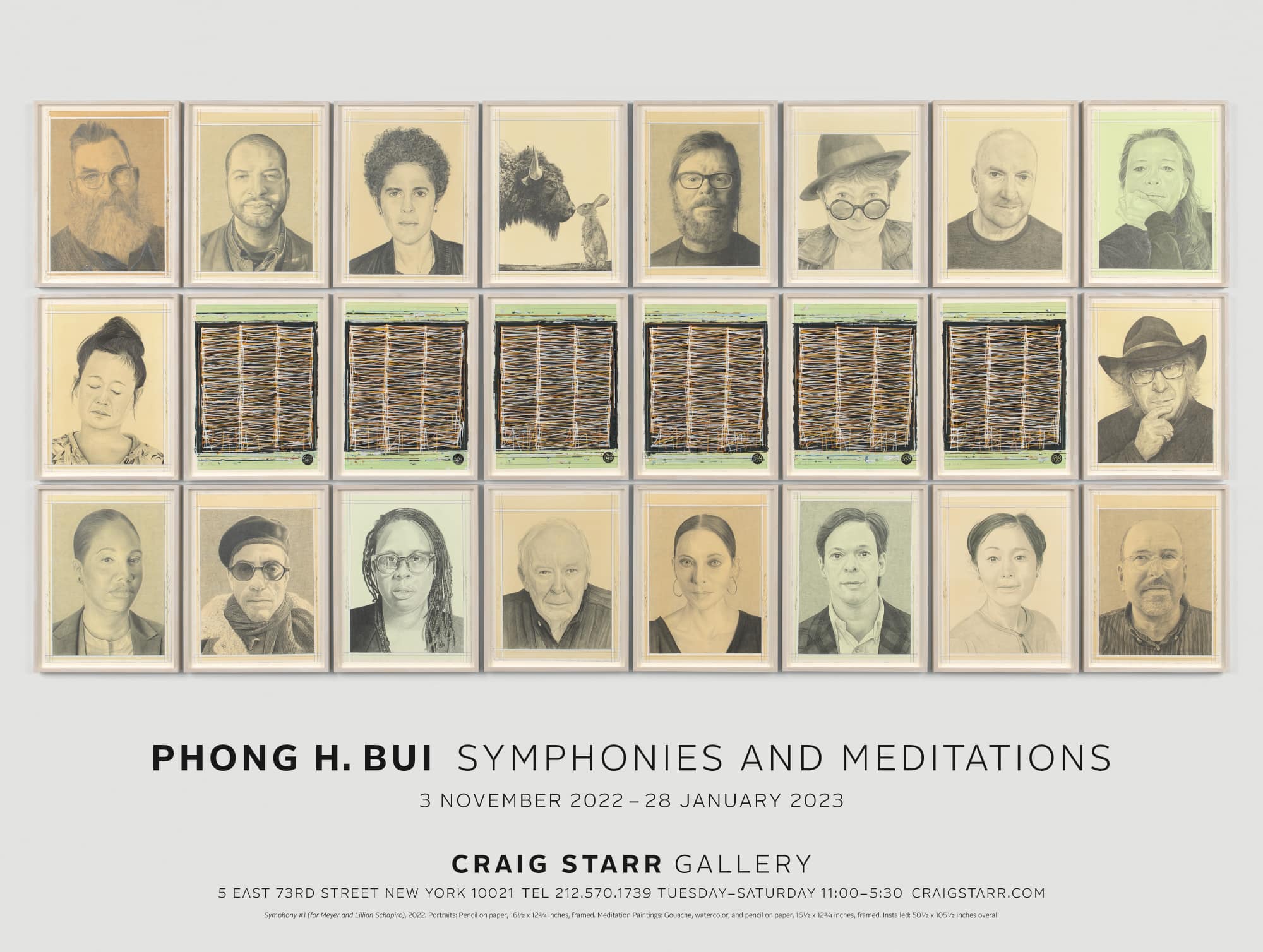 Phong H. Bui, Symphonies & Meditations, Craig Starr Gallery exhibition poster, November 2022 - January 2023