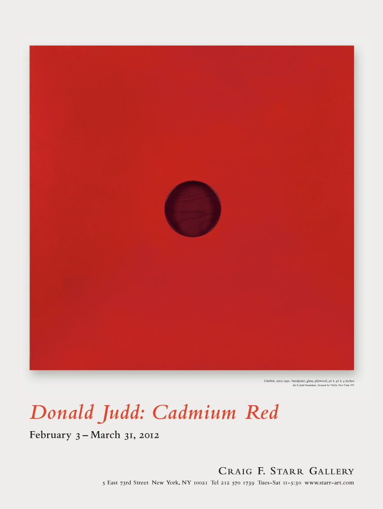 Donald Judd exhibition poster, February, 2012